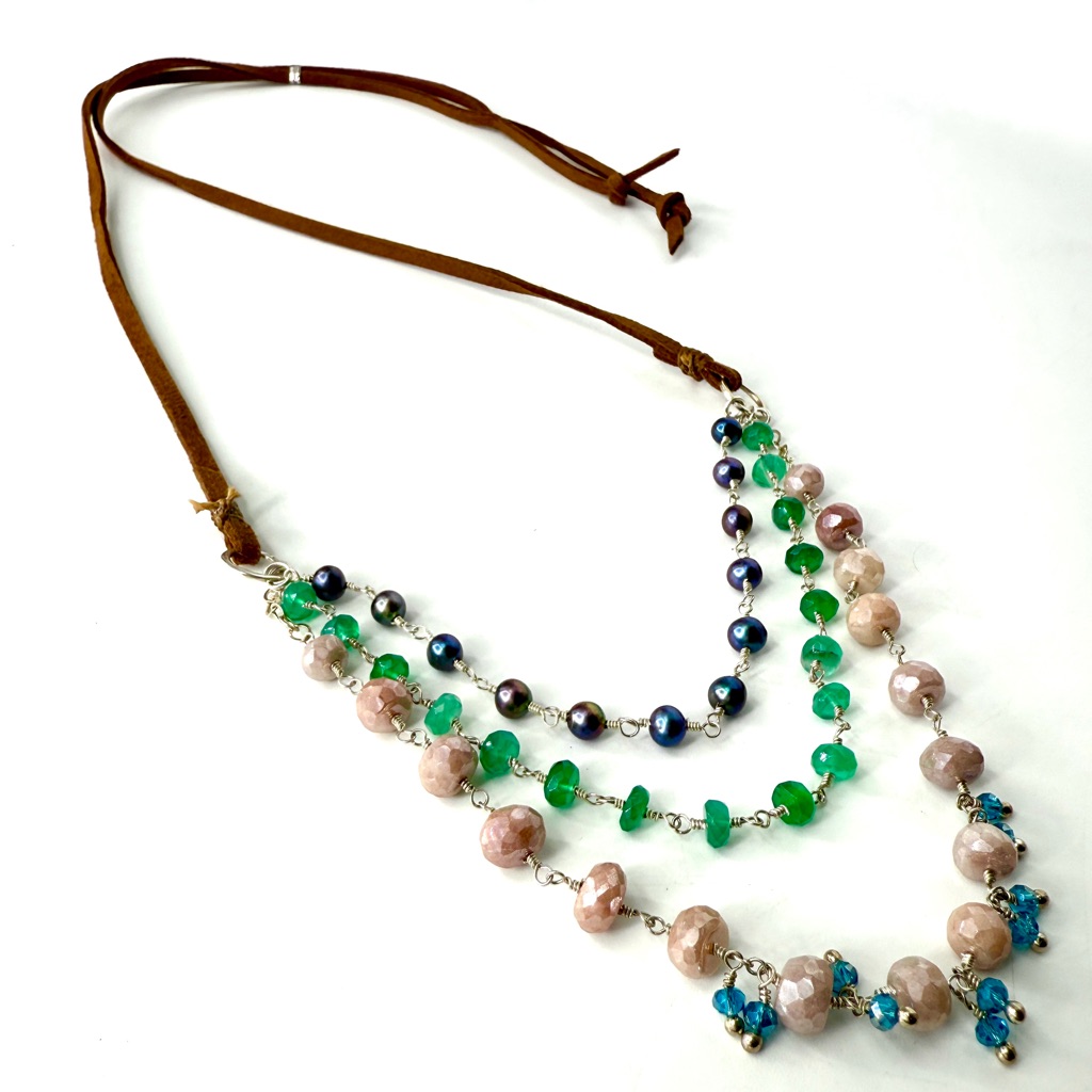 Sundance Inspired Mixed Gemstone Boho Necklace